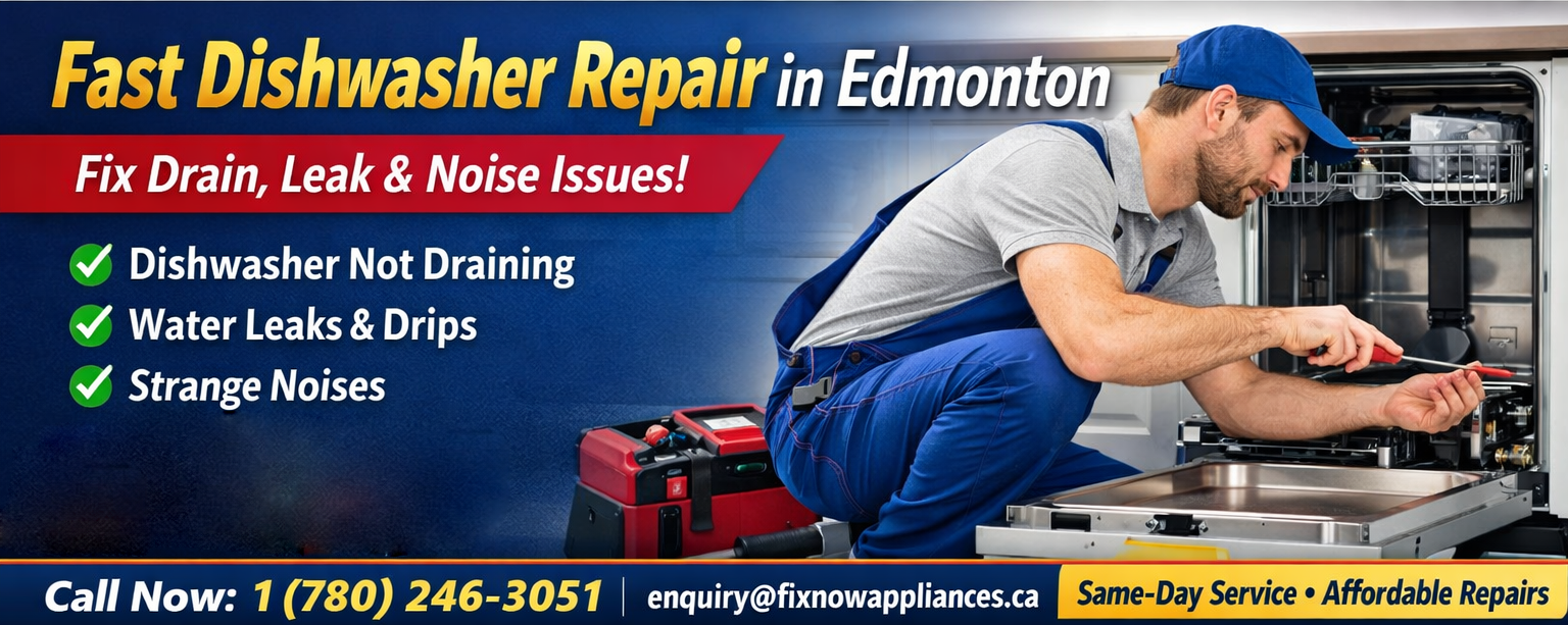 Fast Dishwasher Repair in Edmonton | Fix Drain, Leak & Noise